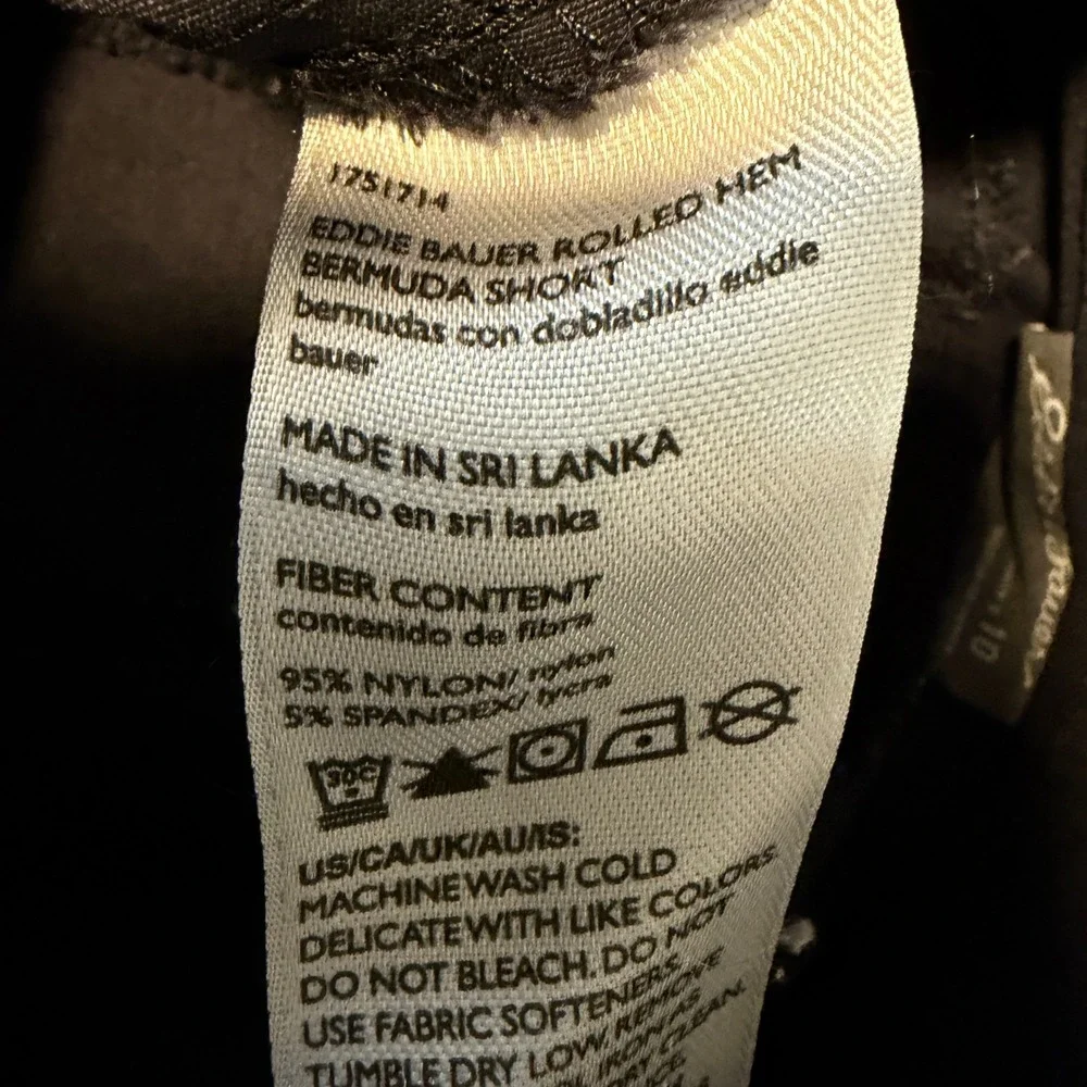 Eddie Bauer‎ Rolled Hem Bermuda Short Womens 10 Black Hiking Outdoor Casual